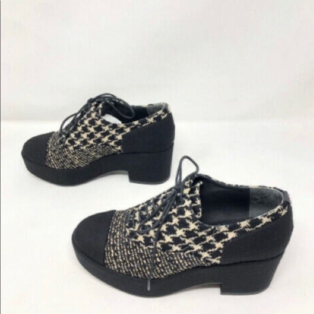 Chanel 36.5 Black Tweed Platform Shoes 2972-7-11621 - Picture 3 of 8